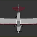 Passenger Plane With White Fuselage And Red Wings Single Engine Landing Gear On Dark Background