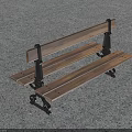 Sturdy Wooden Outdoor Bench With Metal Frame For Garden Patio Seating Area
