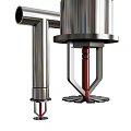 Stainless Steel Fire Equipment With Red Components Mechanical Structure And Safety Design 3d model