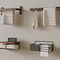Modern Bathroom Accessories With Wall Mounted Towel Racks Shelves Towels And Tissue Holders