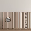 New Chinese Style Screen Lattice Partition Wood 3d model