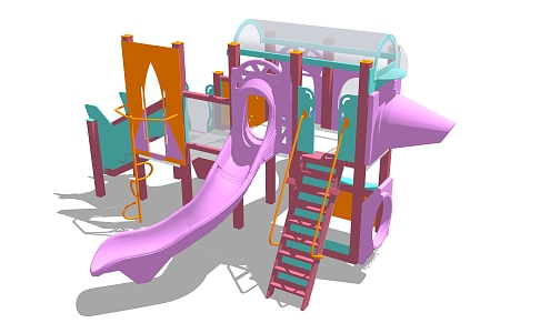 Modern play equipment children's activity field 3d model