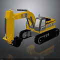 Yellow Heavy Duty Tracked Excavator With Mechanical Arm And Operator Cab