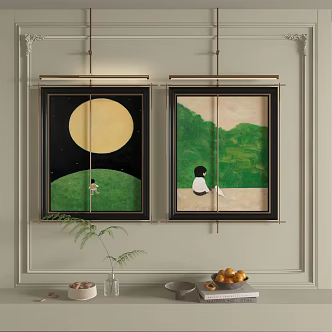 abstract decorative painting 3d model