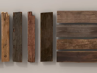 Arbor Wood Planks With Distinct Natural Grains And Diverse Color Shades 3d model