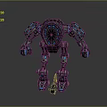 Sci-Fi Robot Character With Complex Mechanical Structure And Blue Glowing Components 3d model