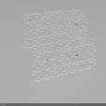 White Geometric Decorative Panel With Repeating Interlaced Wave Pattern On Dark Background 3d model