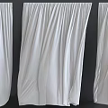 White Curtains Featuring Soft Fabric Elegant Drapes And Smooth Texture For Home Interior 3d model