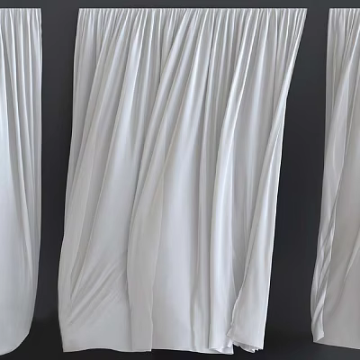 White Curtains Featuring Soft Fabric Elegant Drapes And Smooth Texture For Home Interior 3d model