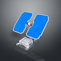 Detailed Satellite Model With Blue Solar Panels White Body And Structure