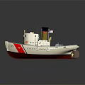 Classic Rescue Yacht With Lifebuoy And Wooden Deck
