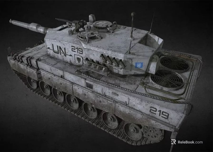 Military Tank LUN 219 with Long Gun Barrel Heavy Duty Tracks and Gray Exterior 3d model 