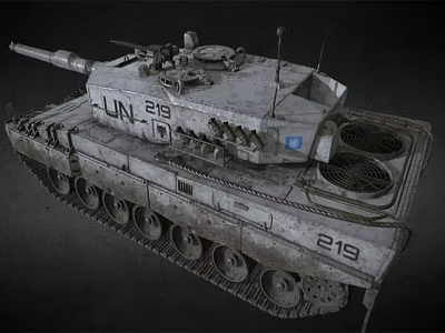 Military Tank LUN 219 with Long Gun Barrel Heavy Duty Tracks and Gray Exterior 3d model