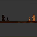 Wooden Chess Set With Black And White Checkerboard And Colorful Pieces