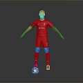 Man In Red Liverpool Football Jersey Number 2 Standing With Soccer Ball On Grey Background