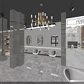 Modern Beauty Hair Salon Interior With Styling Chairs Mirrors Lighting And Green Plants
