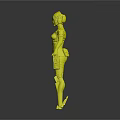Futuristic Sci Fi Armored Character With White Armor Red Accents Green Goggles And Brown Pouches