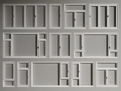 modern window window window combination white window casement window floor to ceiling window 3d model