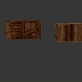 Open And Closed Wooden Storage Cabinets With Detached Wooden Board