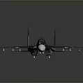 Detailed Military Fighter Jet Model With Black Body White Nose And Cockpit
