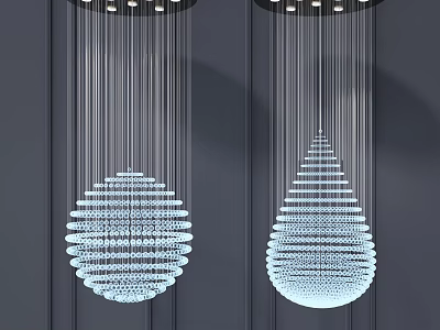 Modern Water Drop Shaped Crystal Chandeliers With Crystal Beads For Interior Decoration 3d model