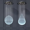 Modern Water Drop Shaped Crystal Chandeliers With Crystal Beads For Interior Decoration