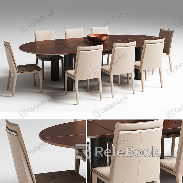 Modern Dining Table and Chair Combination model