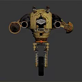 Mechanical Creature Robot With Single Wheel Spring Legs Mechanical Arm And Rustic Texture 3d model