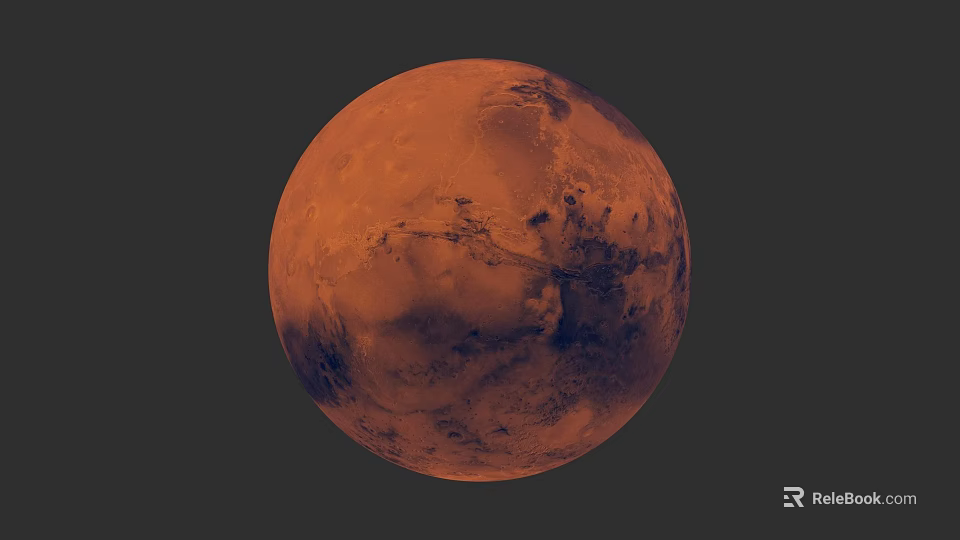 High Resolution Mars Surface View Showing Reddish Terrain And Geological Features 3d model