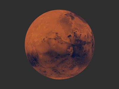 High Resolution Mars Surface View Showing Reddish Terrain And Geological Features 3d model