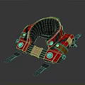 Red And Black Household Item With Adjustable Straps And Circular Decorations