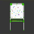 Children's Computer Learning Tablet Green White With Colorful Magnetic Letters Stand And Tray
