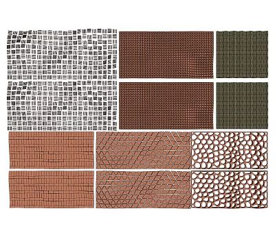 Wall Surface Material Samples With Assorted Textures And Diverse Colors 3d model