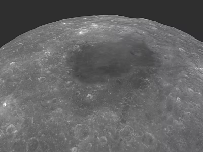 Detailed Lunar Surface Landscape With Craters And Impact Basins In Space 3d model