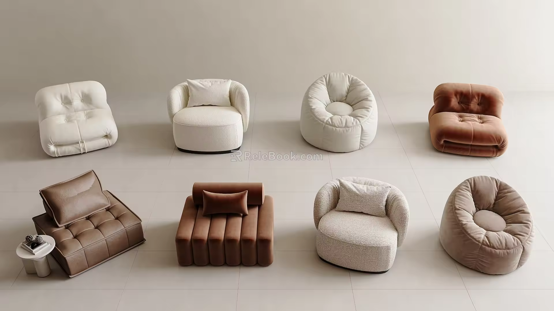 Modern Lazy Sofa Single Sofa Cushion Casual Sofa Lazy Sofa Fabric Single Sofa Leather Single Sofa 3d model