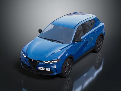Blue Modern SUV With Sleek Exterior LED Headlights And Black Alloy Wheels 3d model