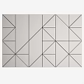 Modern Wood Wall Panel Design With Geometric Patterns And Interior Decor 3d model