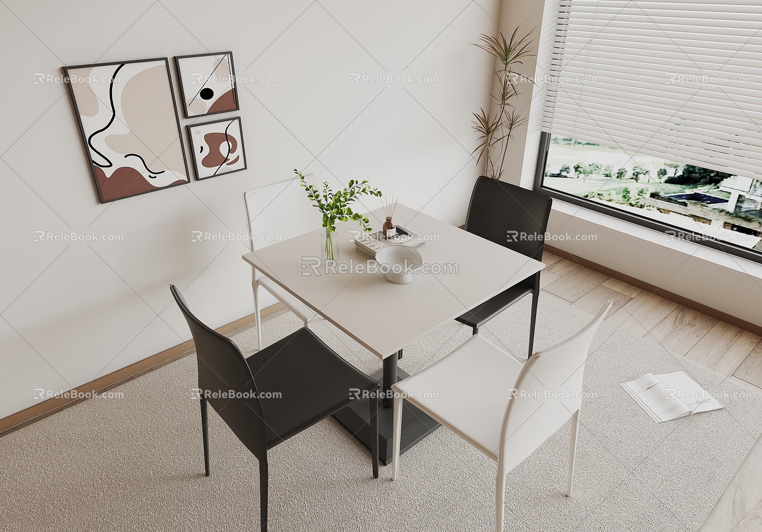 Casual tables and chairs 3d model