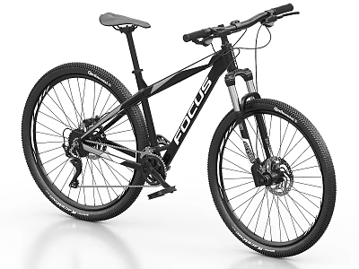 Sturdy FOLUS Black Mountain Bike With Suspension Fork And Disc Brakes 3d model
