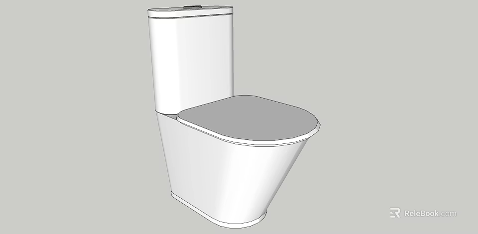 Modern White Toilet Design With Sleek Ceramic Body And Gray Seat 3d model 