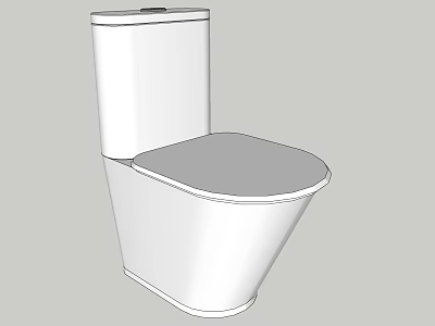 Modern White Toilet Design With Sleek Ceramic Body And Gray Seat 3d model