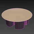 Sleek Modern Coffee Table With Black Curved Base And Smooth Top Design 3d model