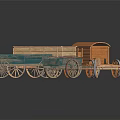 Vintage Wooden Vehicle Models With Green And Natural Wood Carts Carriages And Handcarts