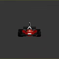 Red Ferrari F1 Style Race Car With Rear Wing And White Details