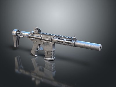 rifle semi-automatic rifle combat rifle battle rifle carbine war rifle attack rifle 3d model