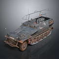 Military Vehicle With Tracks And Wheels Vintage Design Metal Frame Top