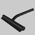 Black Rubber Squeegee Tool With Long Handle For Household Window Cleaning Use 3d model