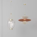 Modern Interior Design With Stylish Pendant Lights Glass Shade And Layered Fan Shape