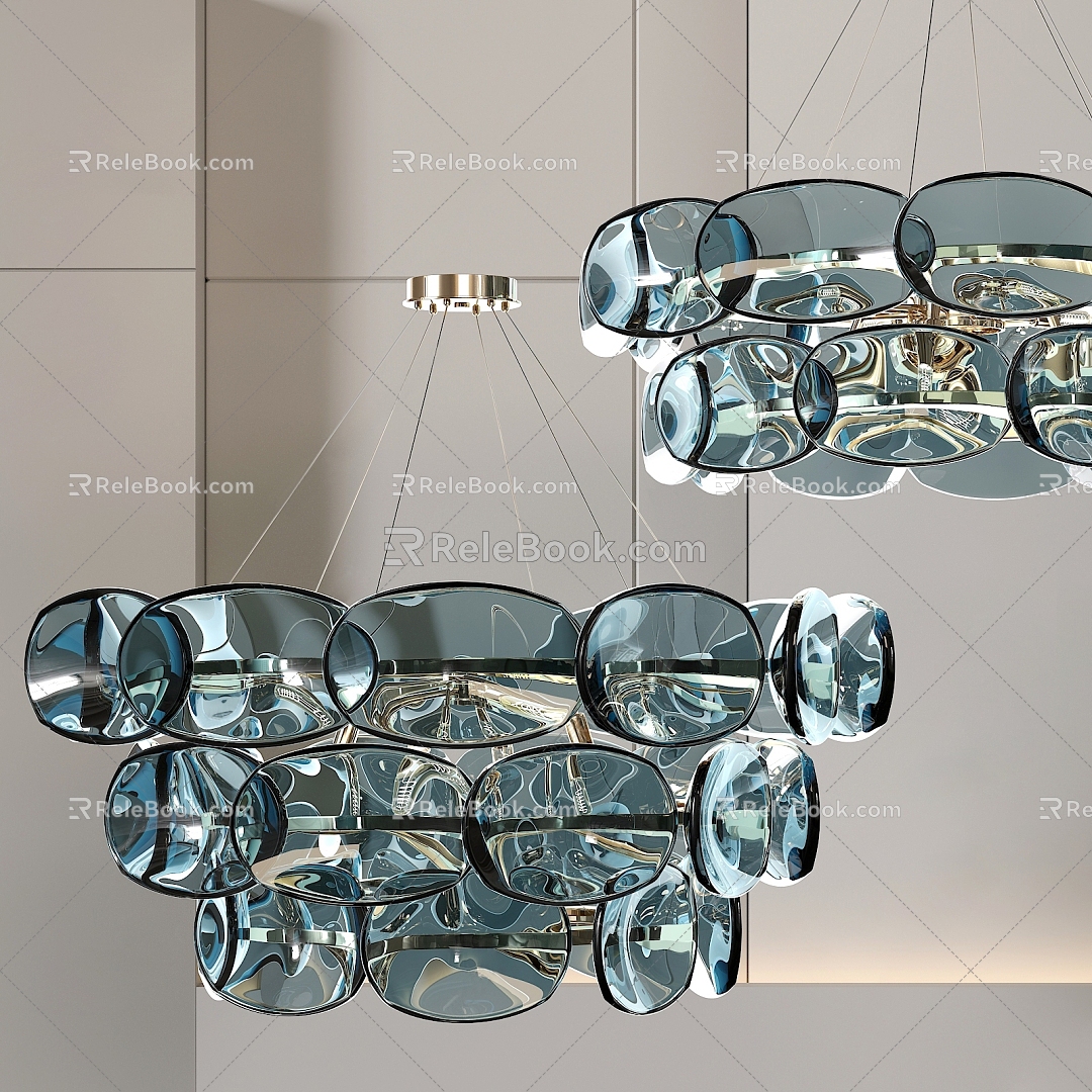 Decorative crystal lamp art chandelier 3d model