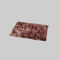 Plush Square Rugs in Rust Brown with Soft Fluffy Texture for Home Decor 3d model